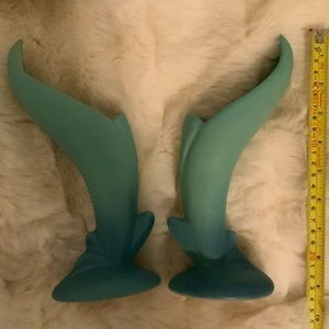 Vintage Van Briggle Signed Bird of Paradise Set of 2 Turquoise Vase